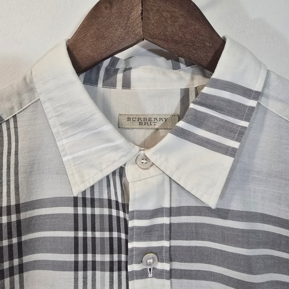 Burberry Brit Men's Long Sleeve Plaid Button Up Shirt Cotton Size M - Picture 4 of 11